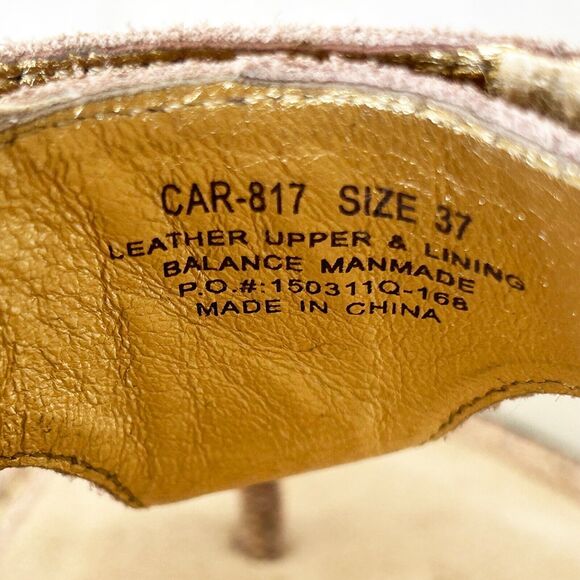 Alegria Carina Pink/Beige/Gold Leather Thong Sandals - Women's 37/6.5 - Picture 9 of 9